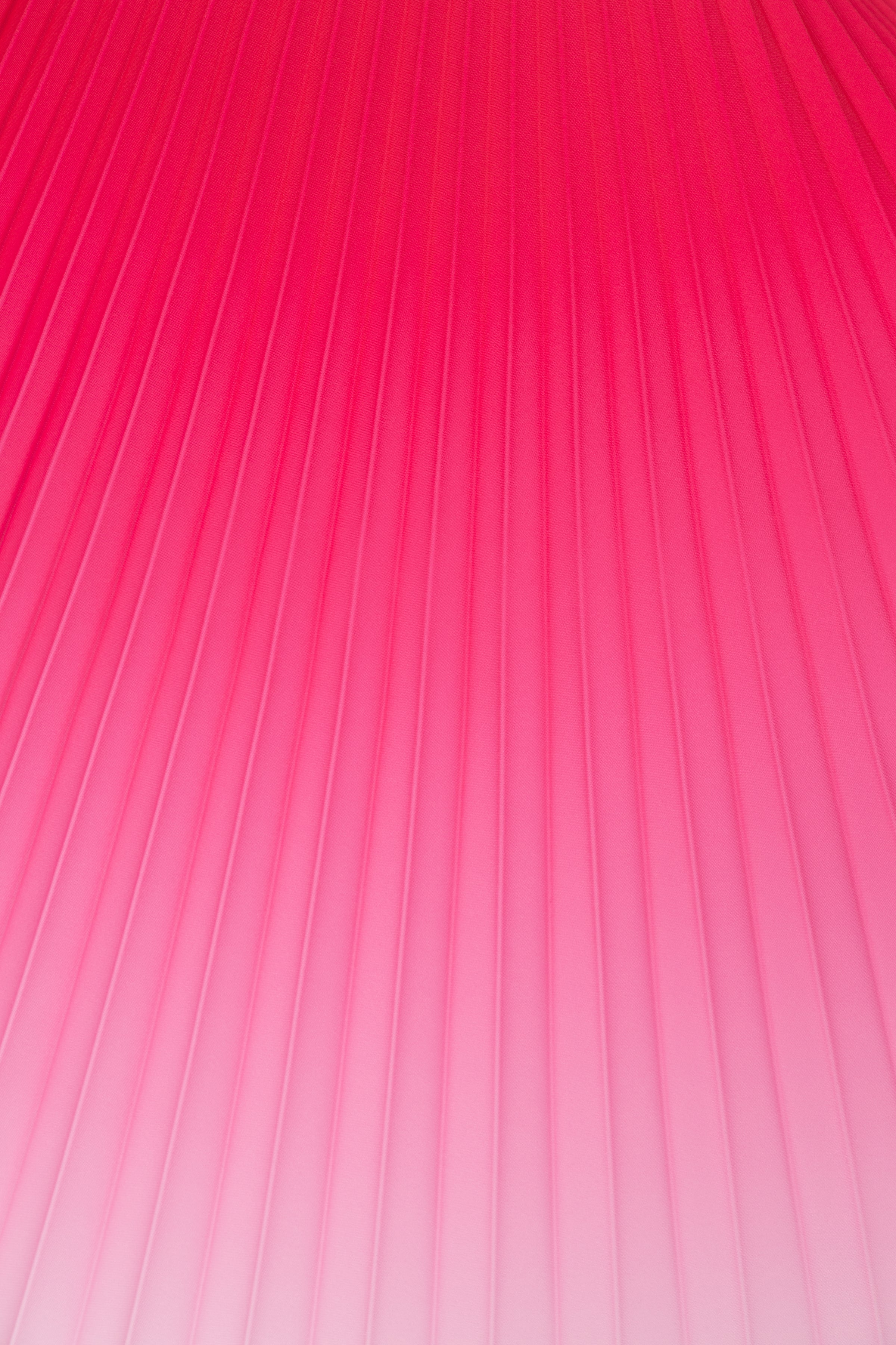 Pony Pink Ombre Long Pleated Skirt