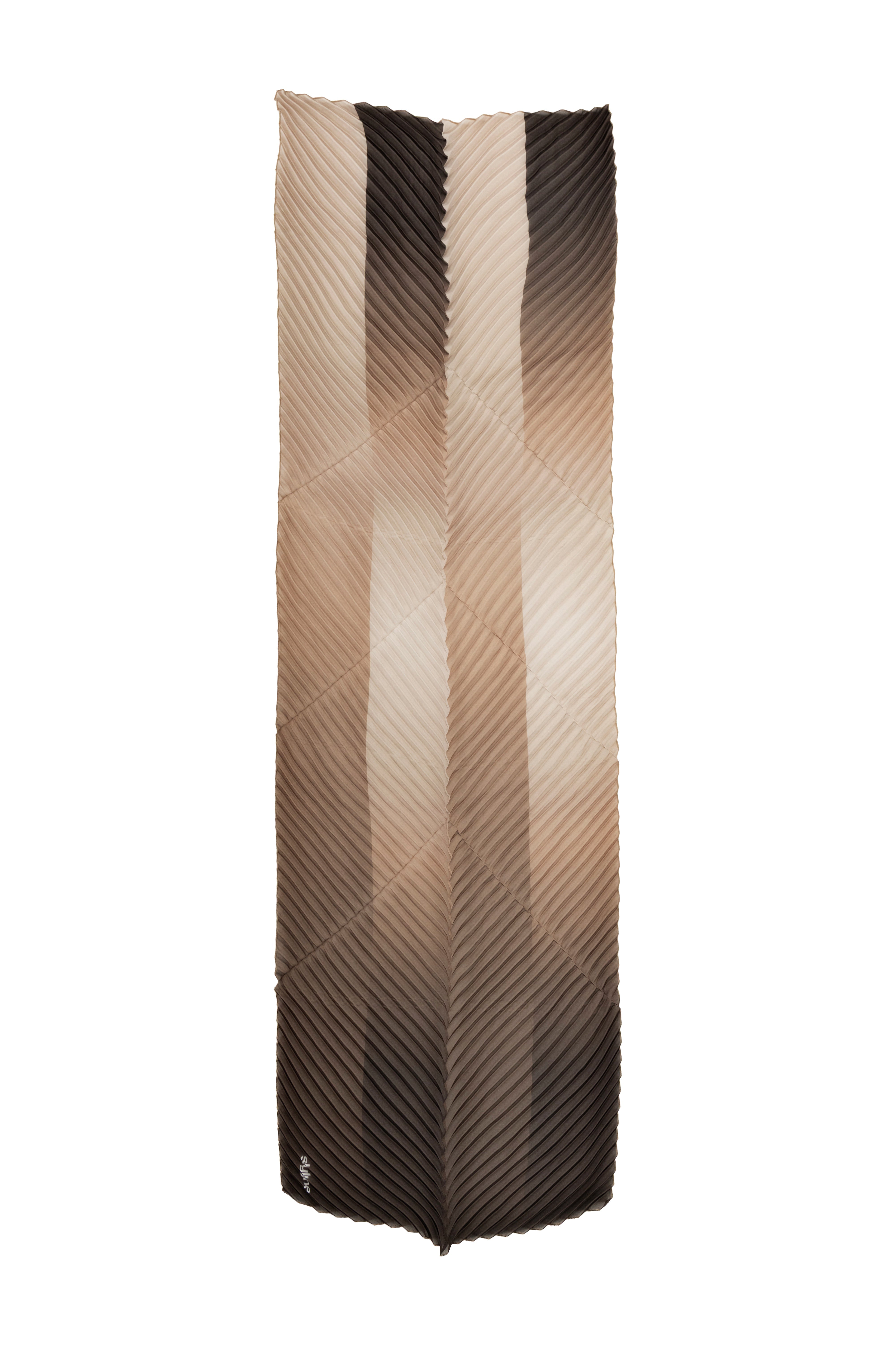 Mocha Long Pleated Scarf