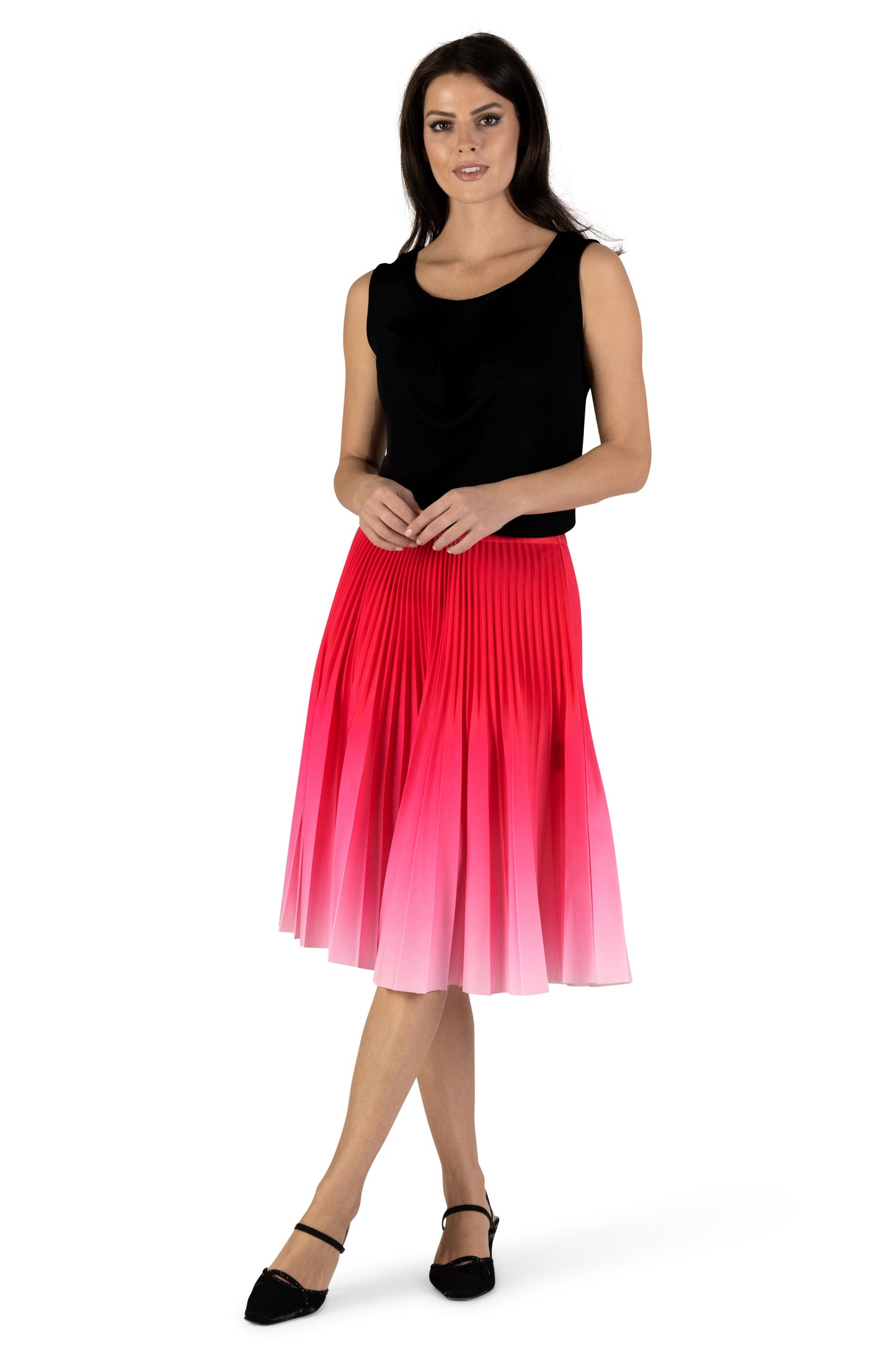 Pony Pink Ombre Medium Pleated Skirt