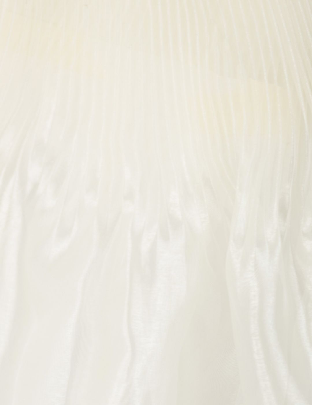 Blooming Pearl Sculptural Organza Transparent White Pleated Skirt