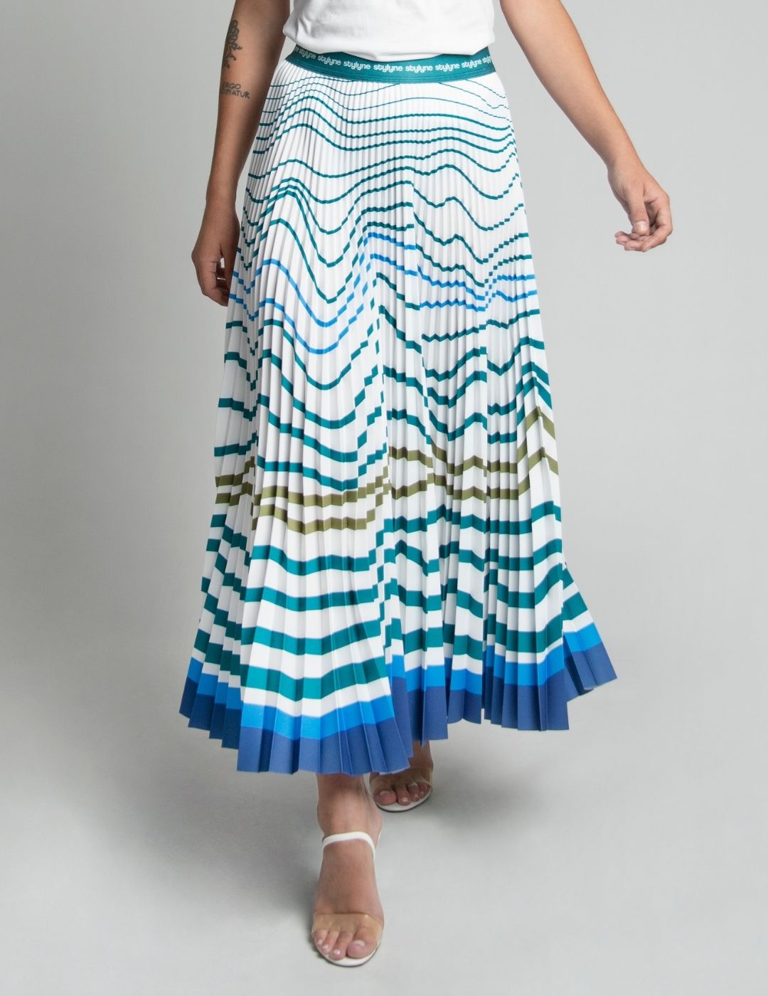 Rising Tides Long Pleated Skirt