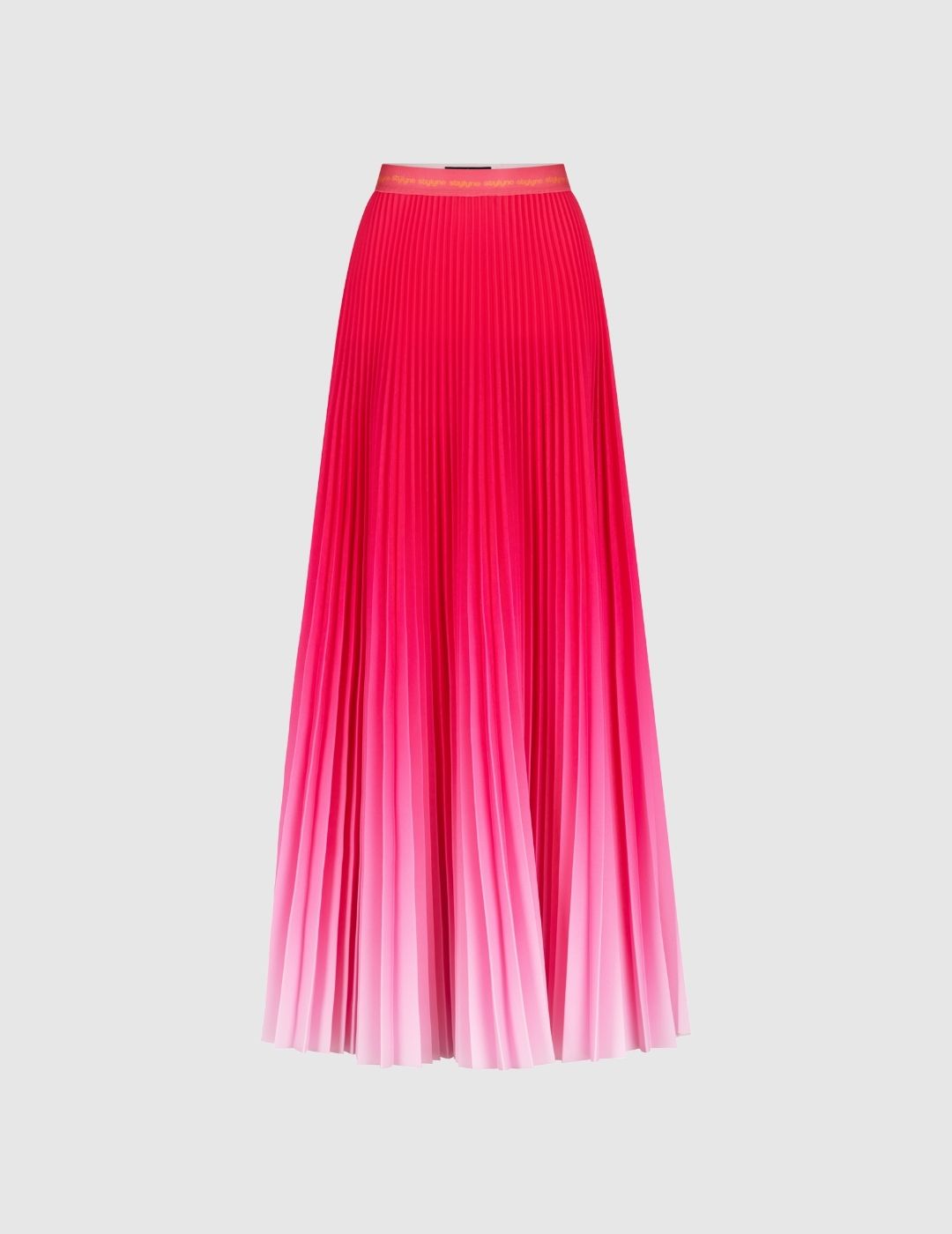 Pony Pink Ombre Long Pleated Skirt