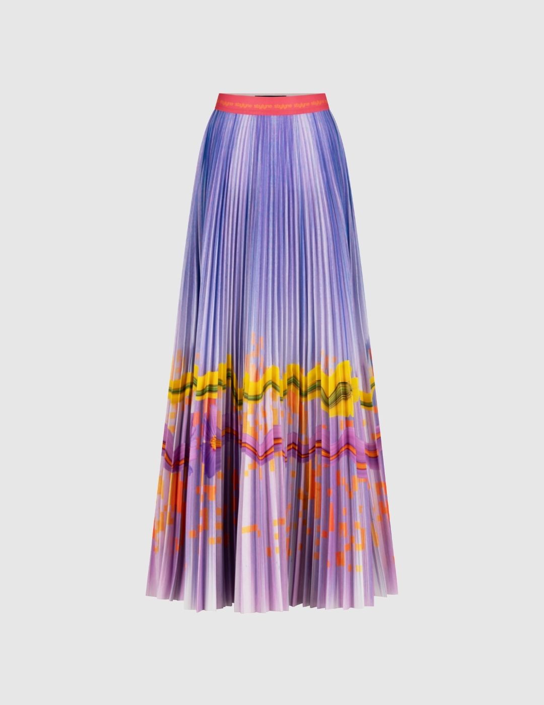 Autumn Violet Long Pleated Skirt