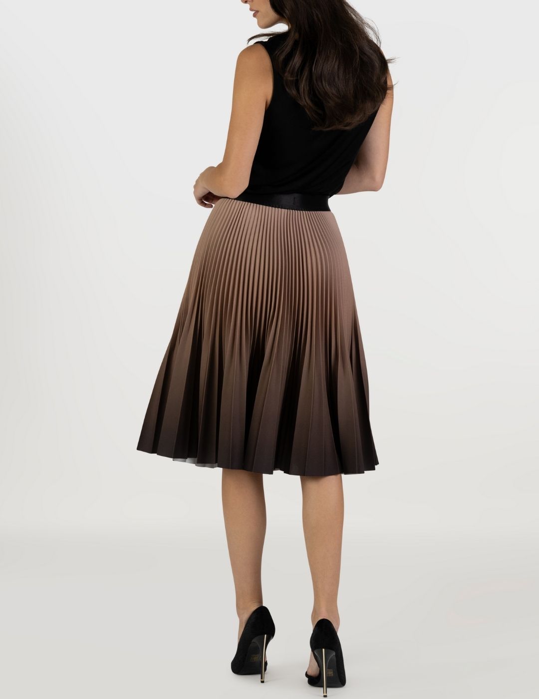 Mocha Medium Pleated Skirt