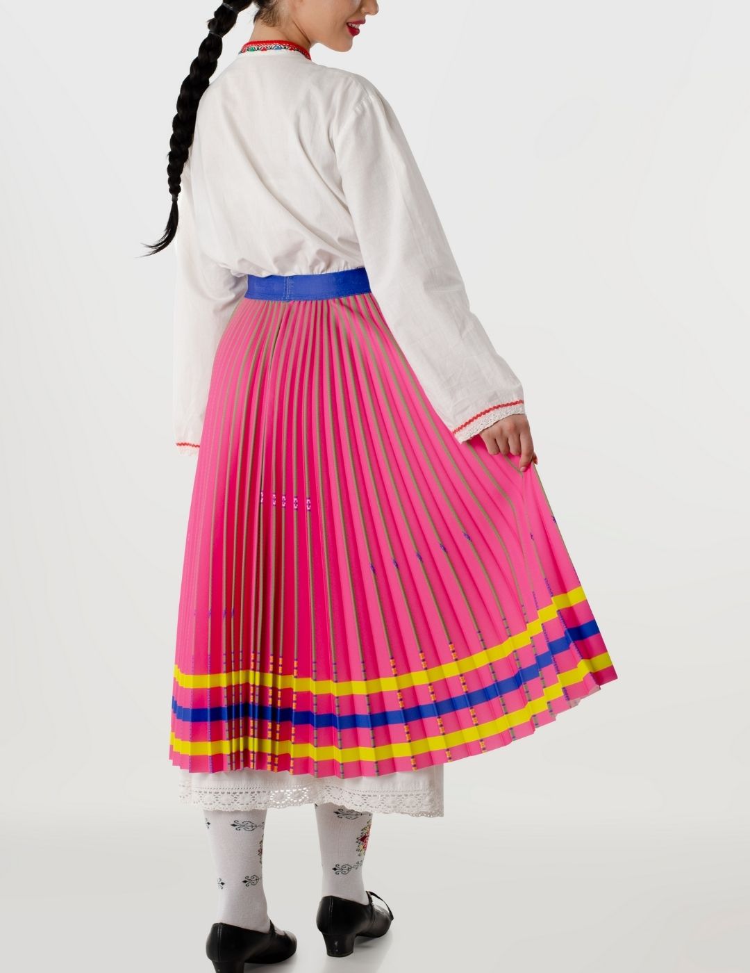 Bulgarian Pink Heritage Pleated Skirt