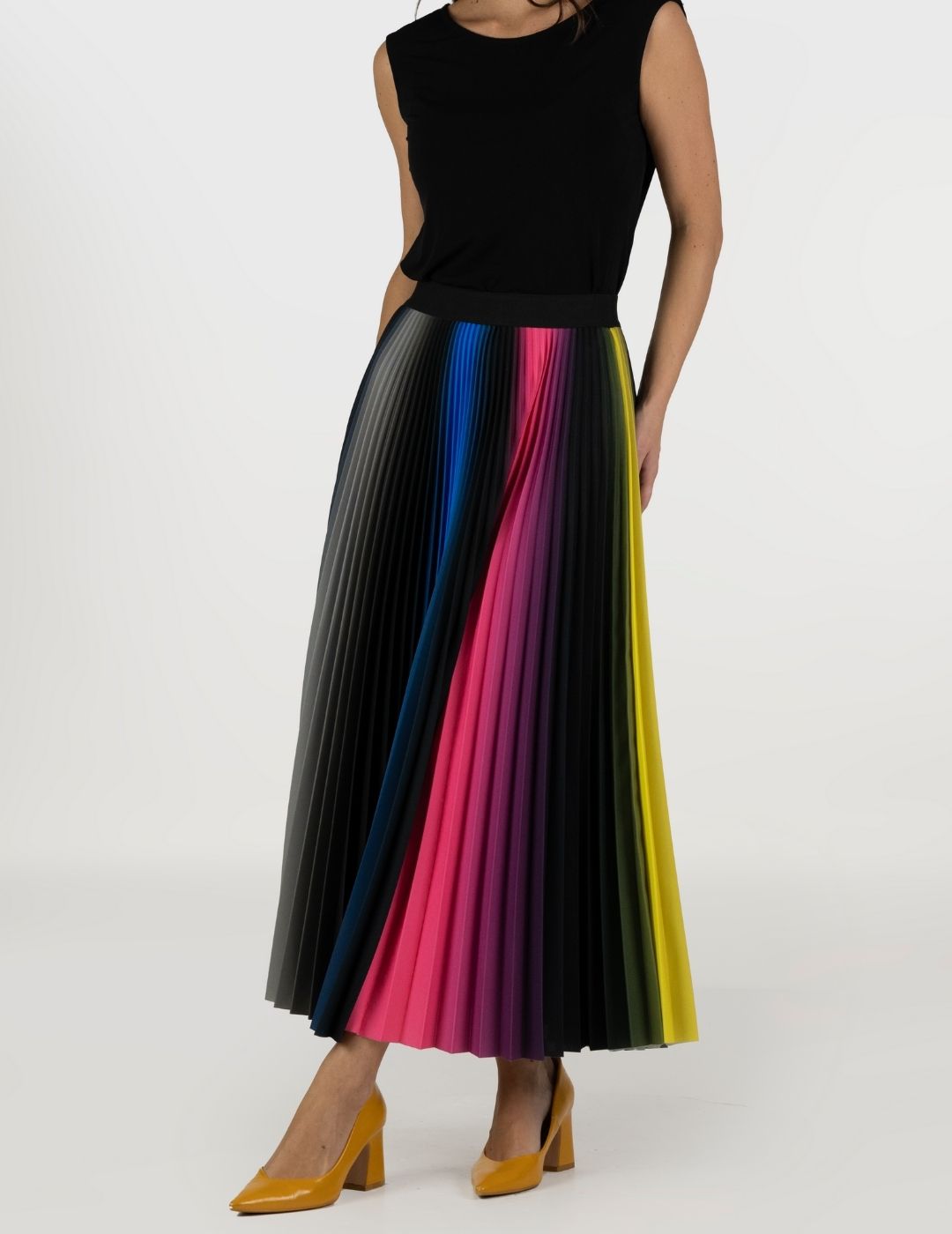 Cosmic Rays Long Pleated Skirt