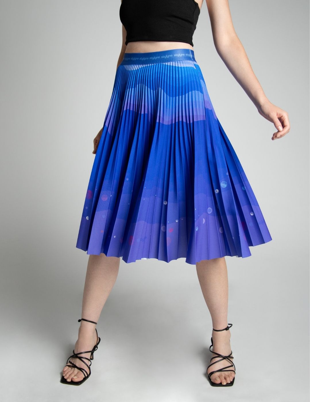 Ocean Deep Medium Pleated Skirt