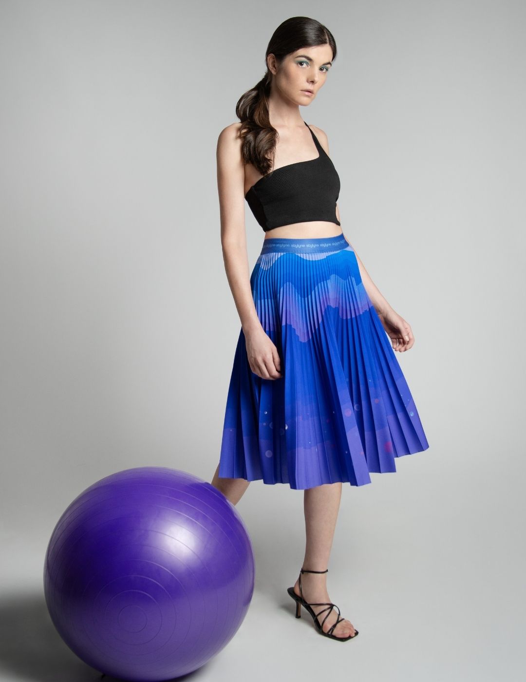 Ocean Deep Medium Pleated Skirt