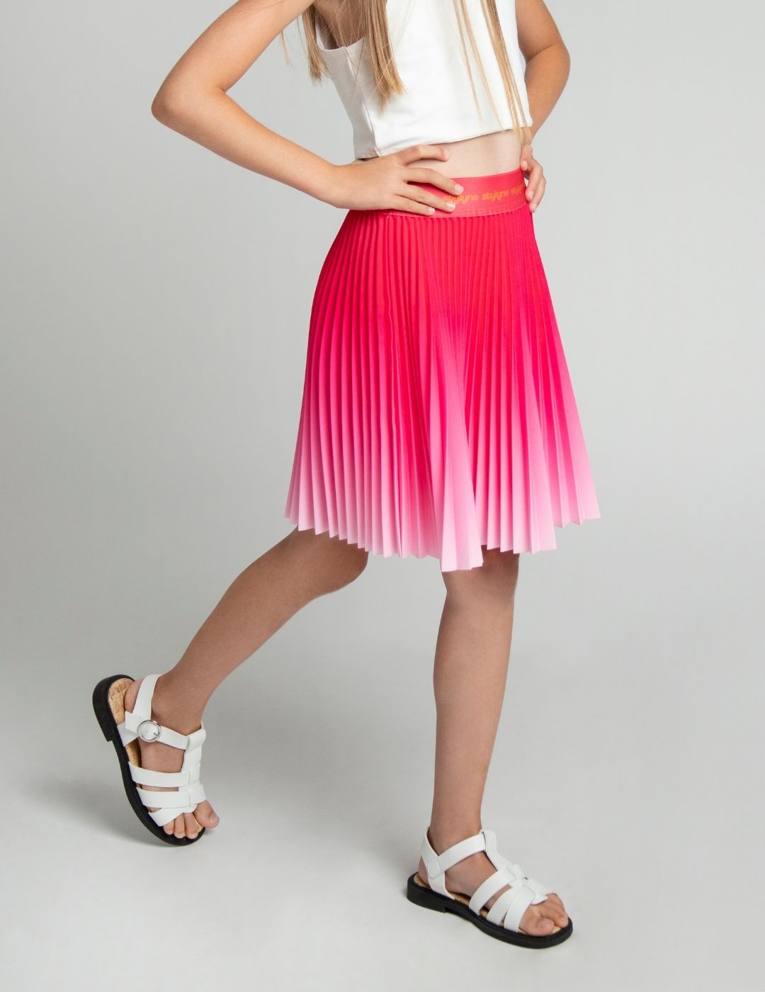 Pony Pink Ombre Children's Short Pleated Skirt