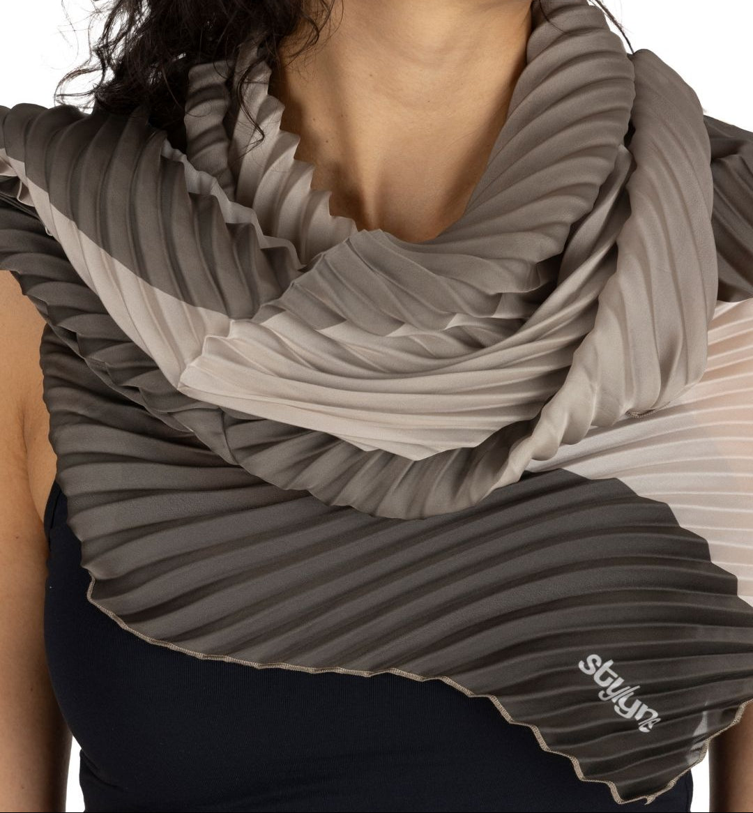 Rosewood Long Pleated Scarf