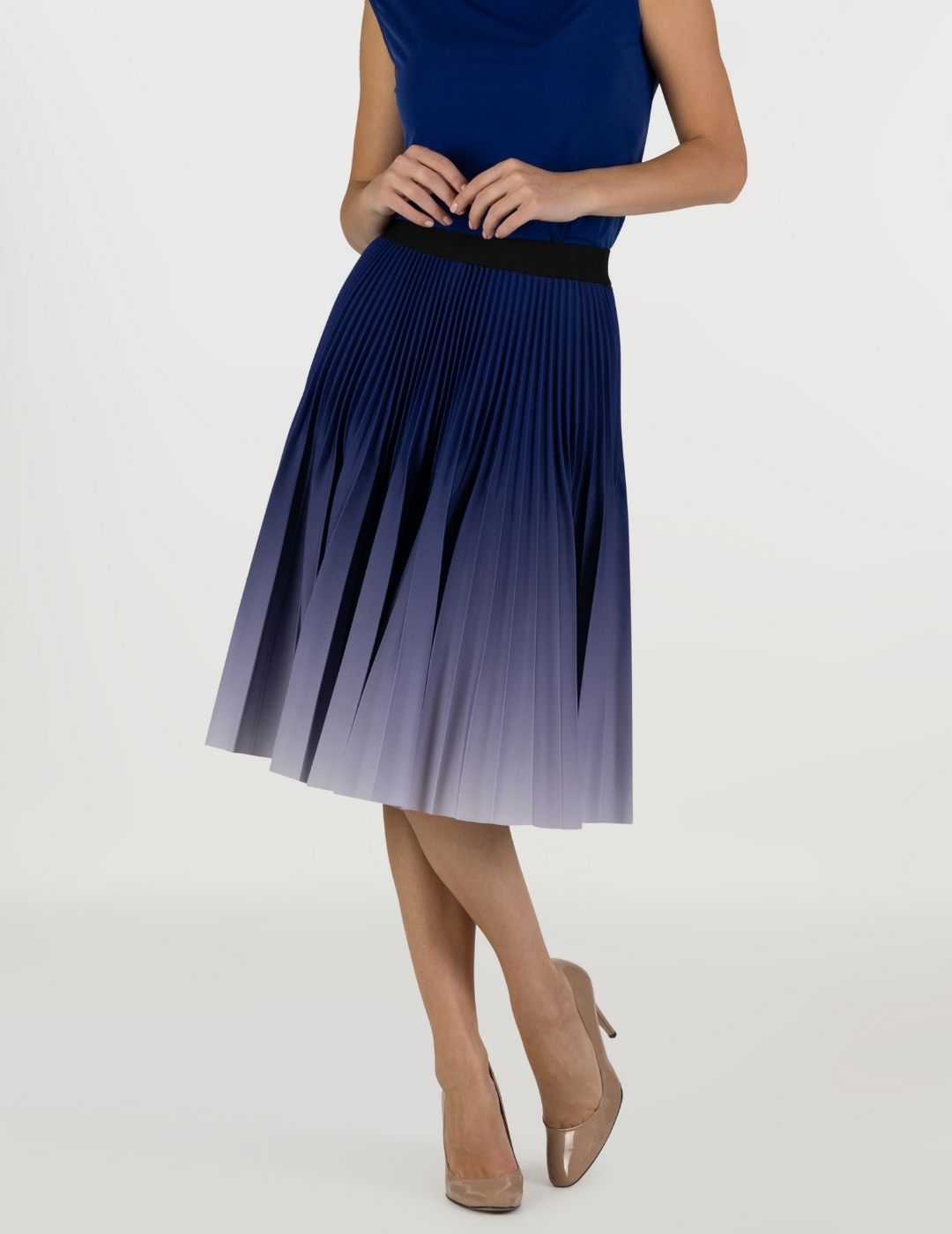 Purple Ink Ombre Medium Pleated Skirt