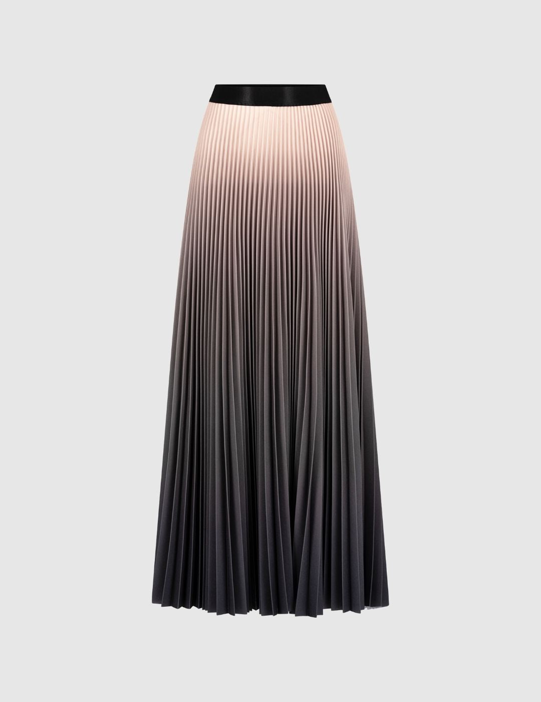 Rosewood Ombre Long Pleated Skirt