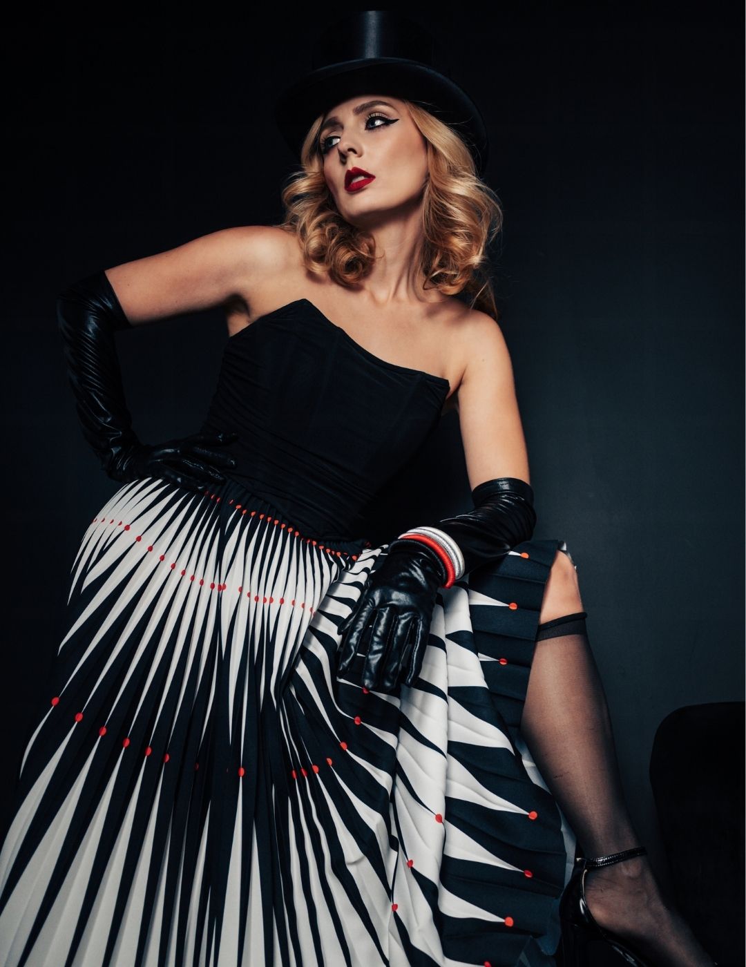 Harlequin Long Pleated Skirt