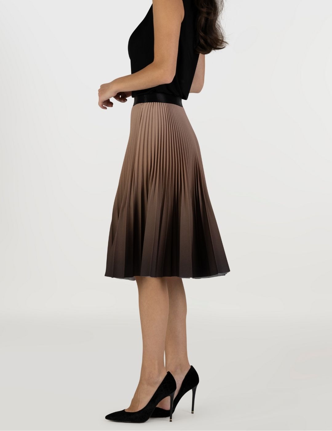 Mocha Medium Pleated Skirt