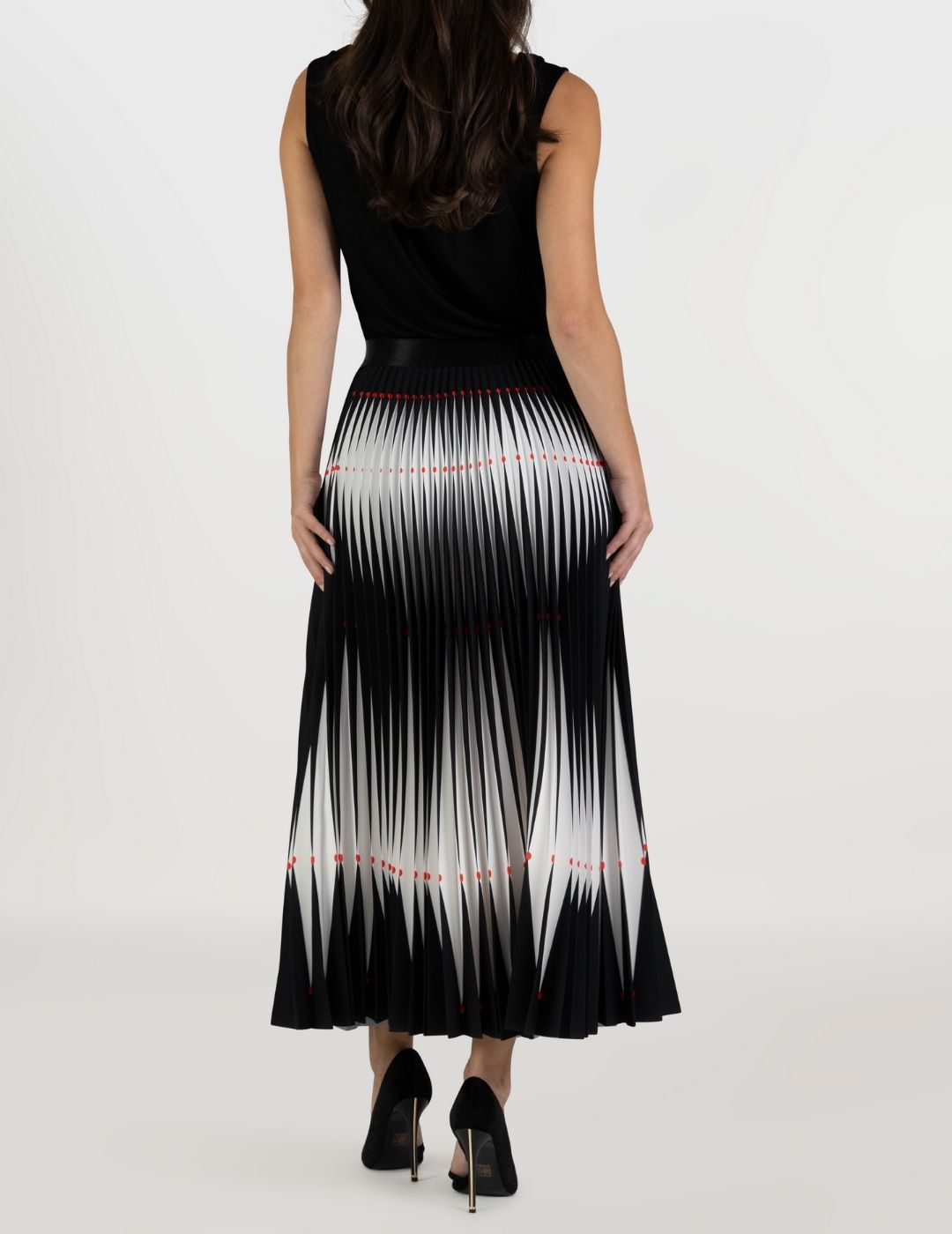 Harlequin Long Pleated Skirt