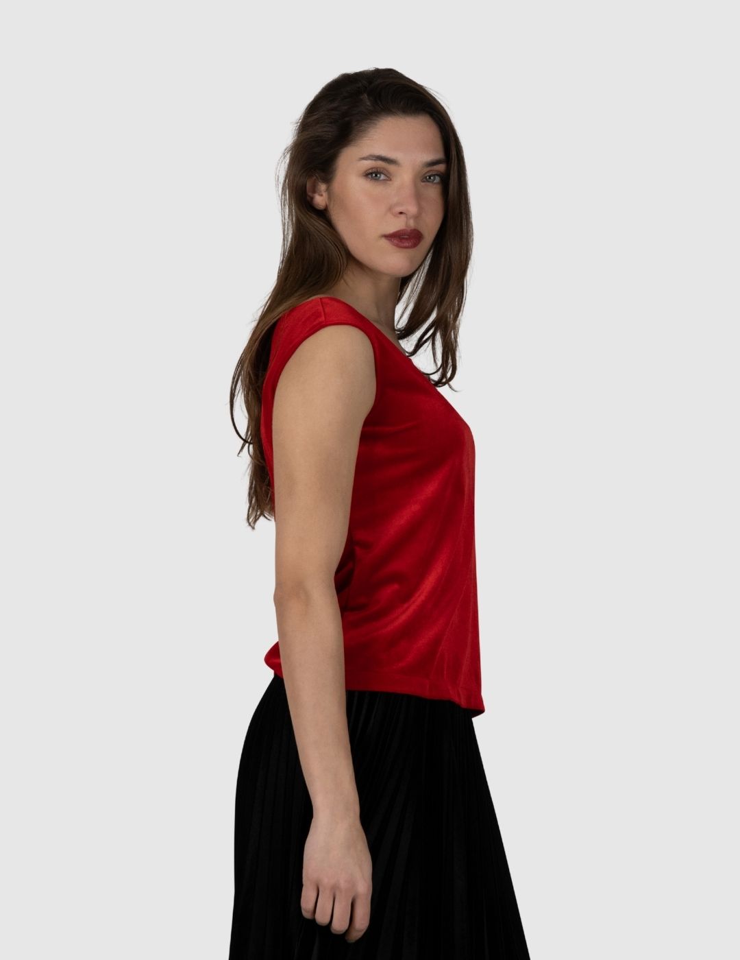 Crimson Flame Velvet Top