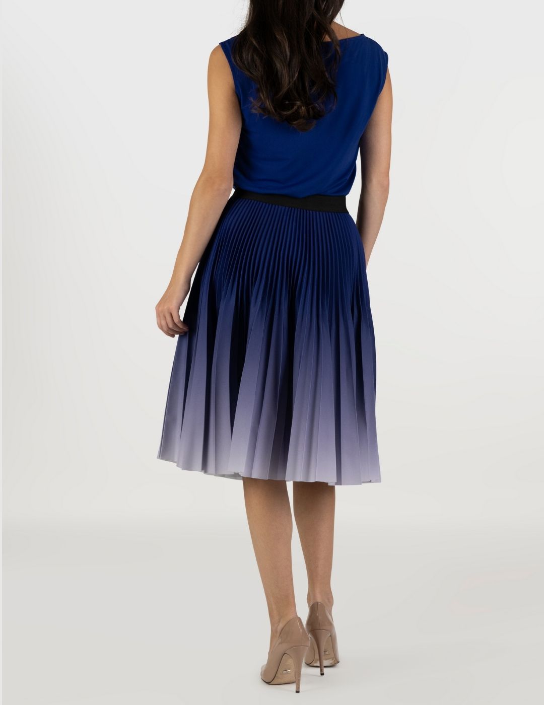 Purple Ink Ombre Medium Pleated Skirt