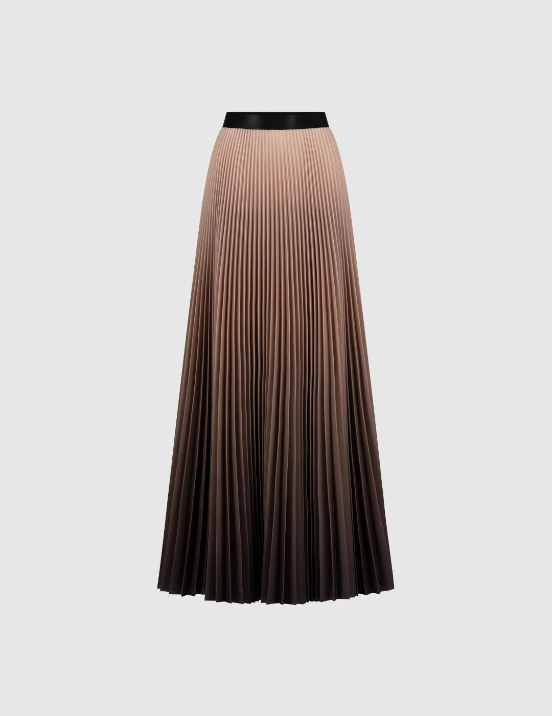 Mocha Long Pleated Skirt