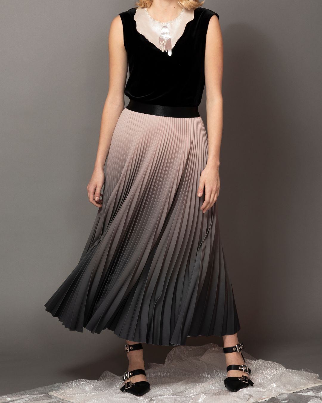 Rosewood Long Pleated Skirt