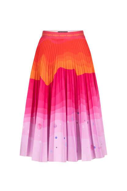 Tangerine Dusk Medium Pleated Skirt