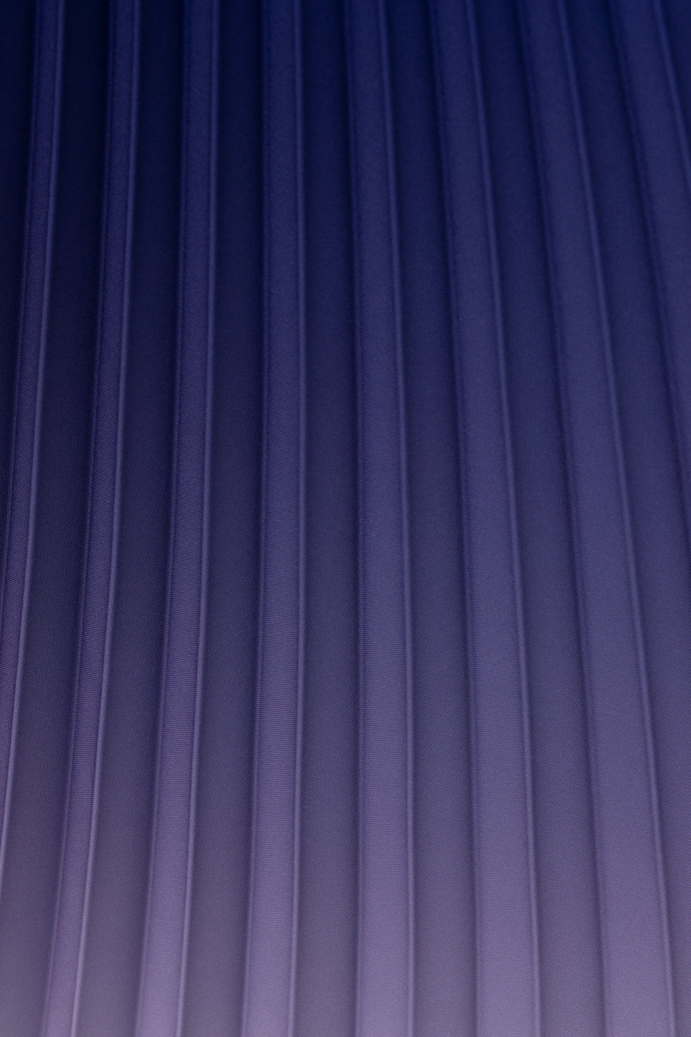 Purple Ink Ombre Long Pleated Skirt