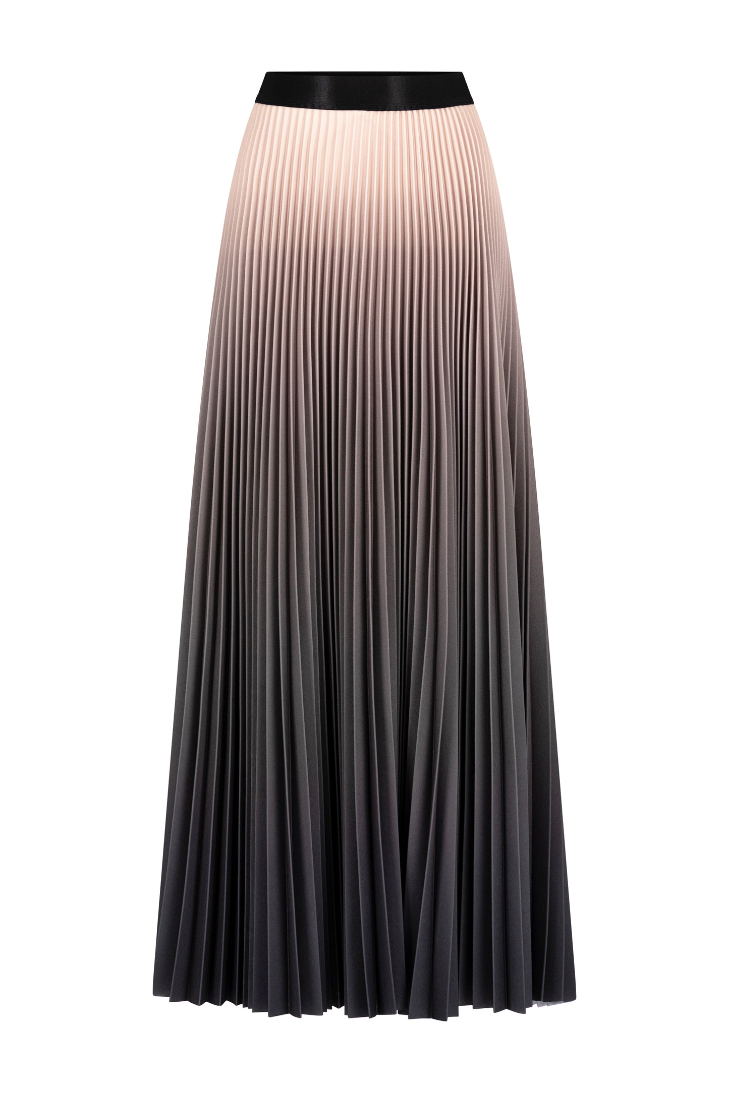 Rosewood Ombre Long Pleated Skirt