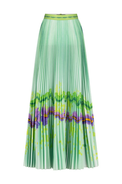 Spring Violet Long Pleated Skirt