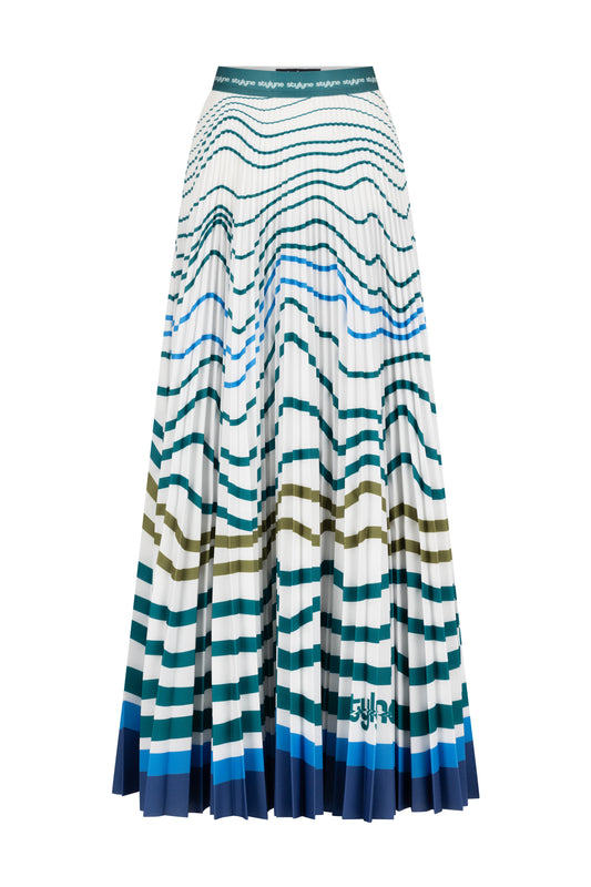 Rising Tides Long Pleated Skirt