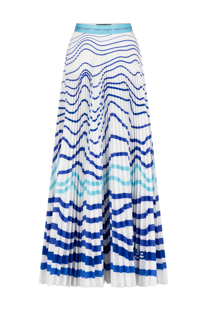 Arctic Ocean Long Pleated Skirt