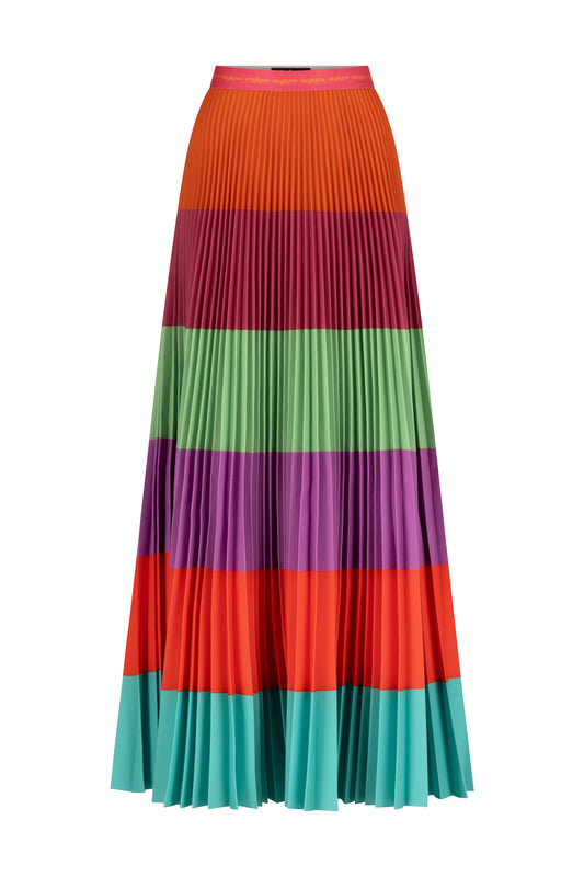 Summer Sorbet Long Pleated Skirt