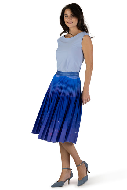 Ocean Deep Medium Pleated Skirt