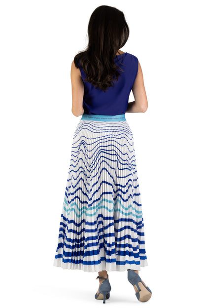 Arctic Ocean Long Pleated Skirt