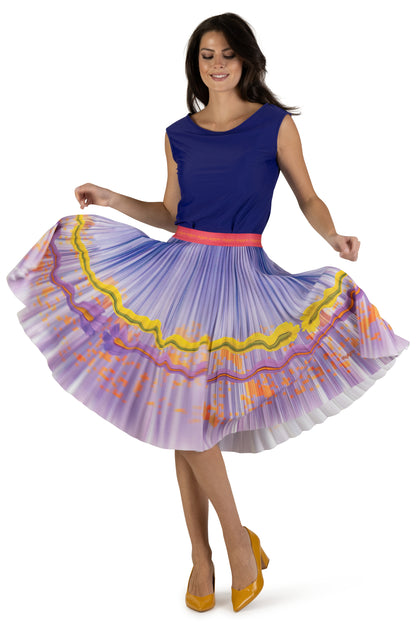 Autumn Violet Medium Pleated Skirt