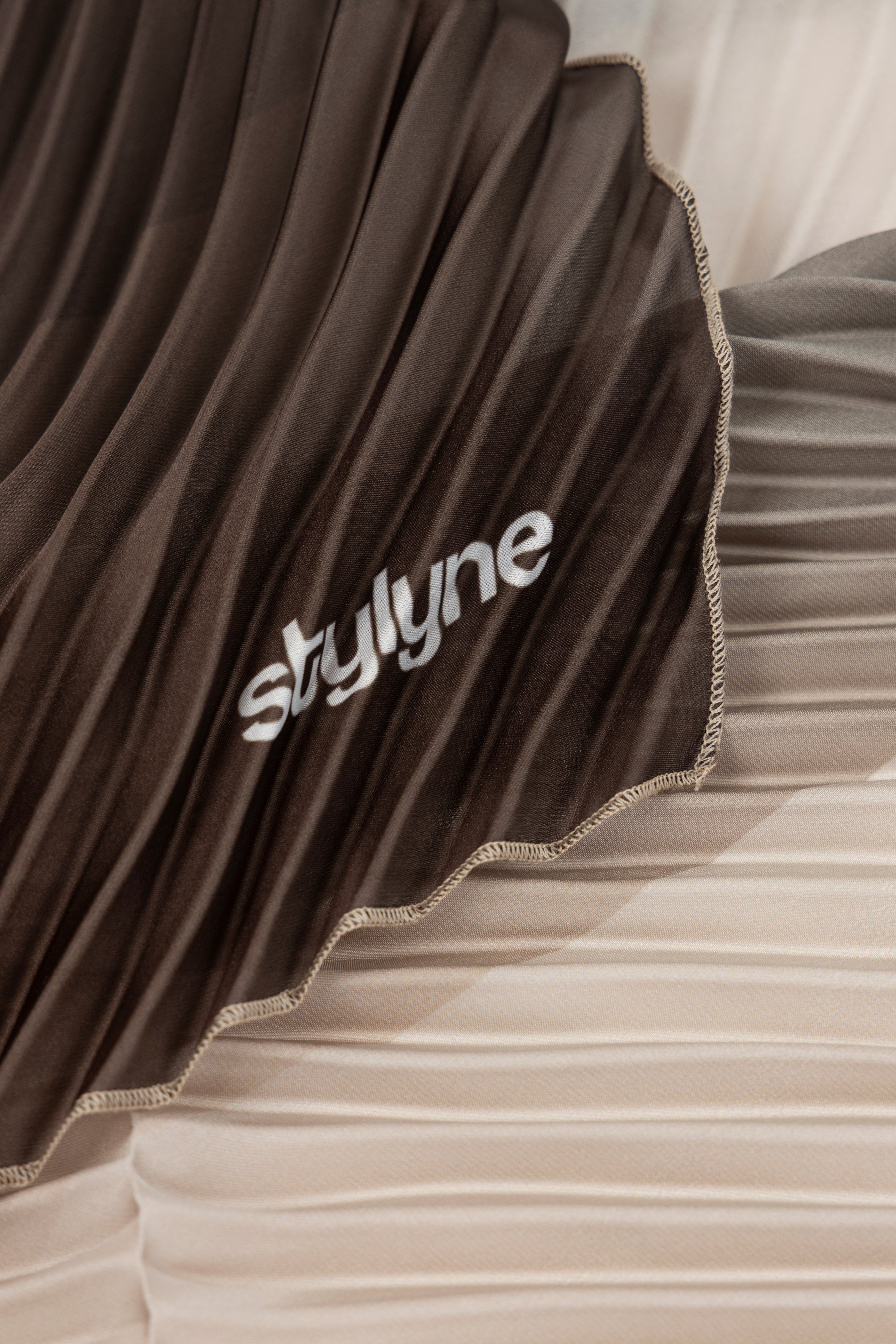 Mocha Long Pleated Scarf