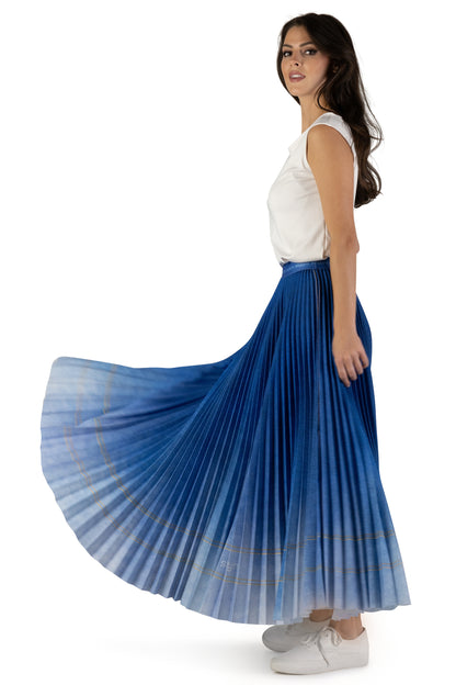 Denim Wannabe Long Pleated Skirt