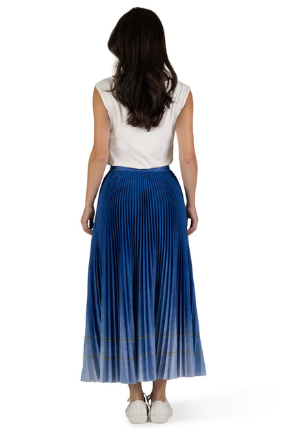 Denim Wannabe Long Pleated Skirt