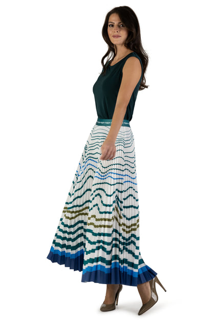 Rising Tides Long Pleated Skirt