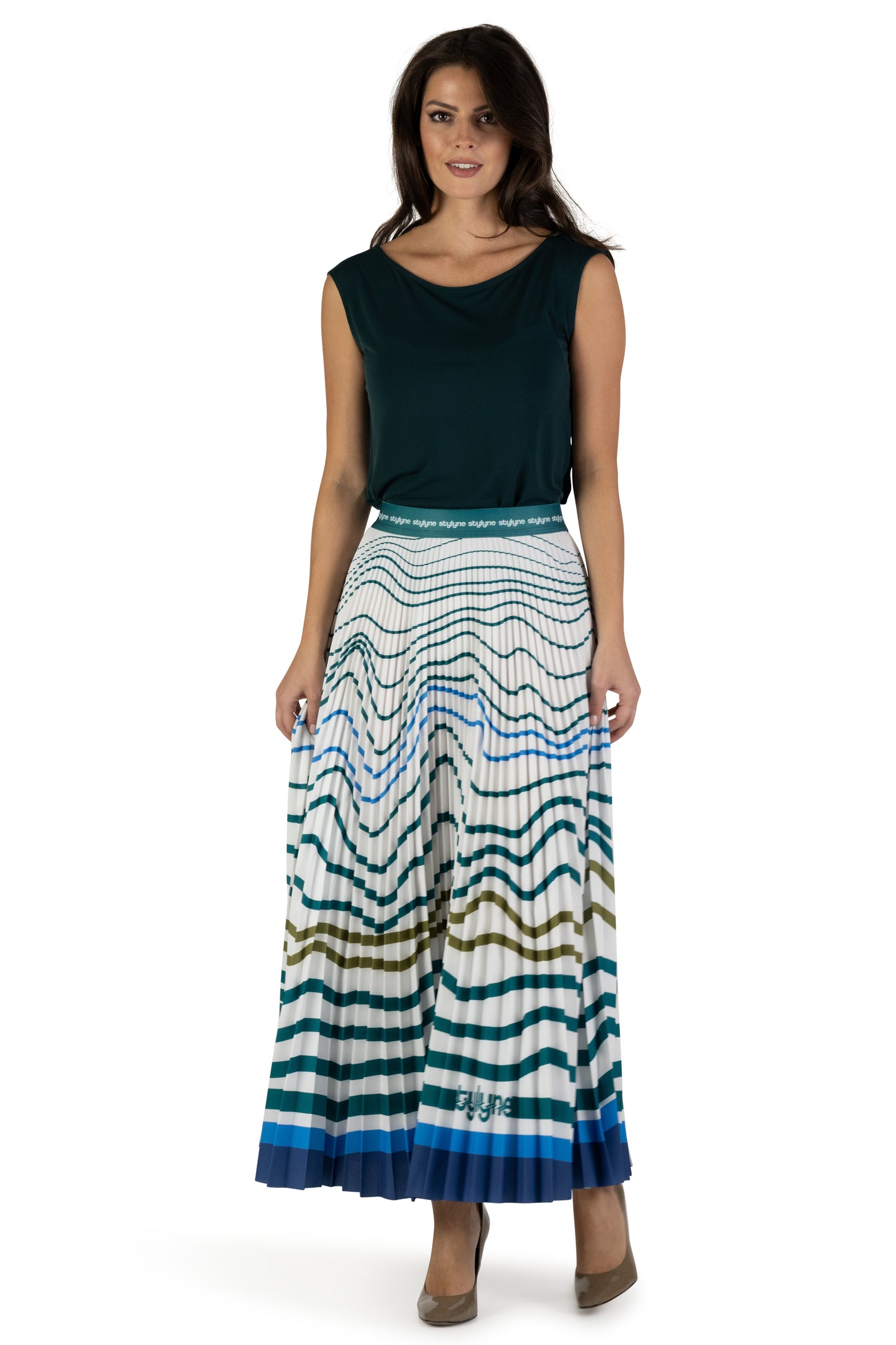 Rising Tides Long Pleated Skirt