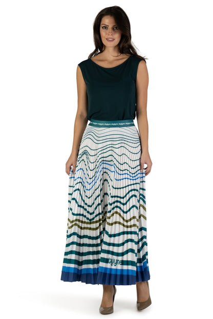 Rising Tides Long Pleated Skirt