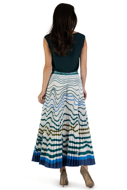 Rising Tides Long Pleated Skirt