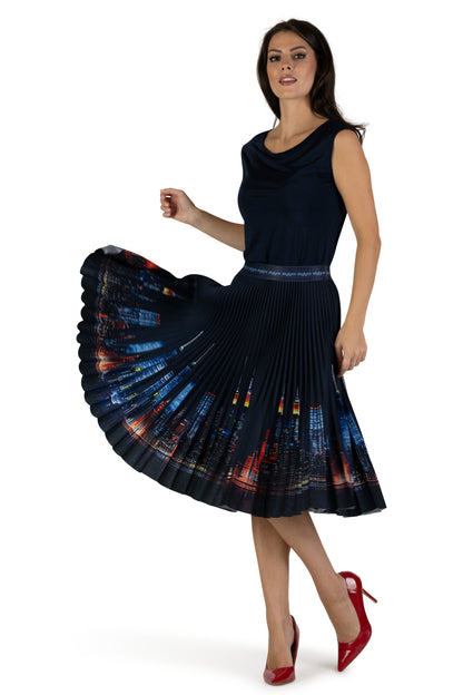 NY Skyline Medium Pleated Skirt