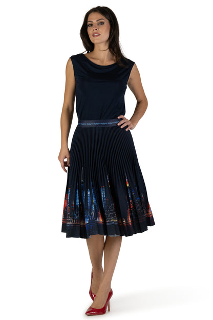 NY Skyline Medium Pleated Skirt