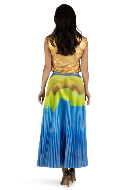 Copacabana Delight Long Pleated Skirt