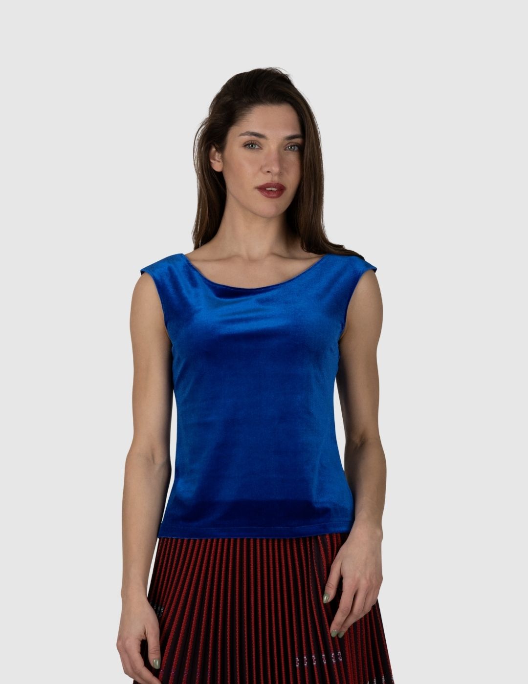 Sapphire Blue Velvet Top