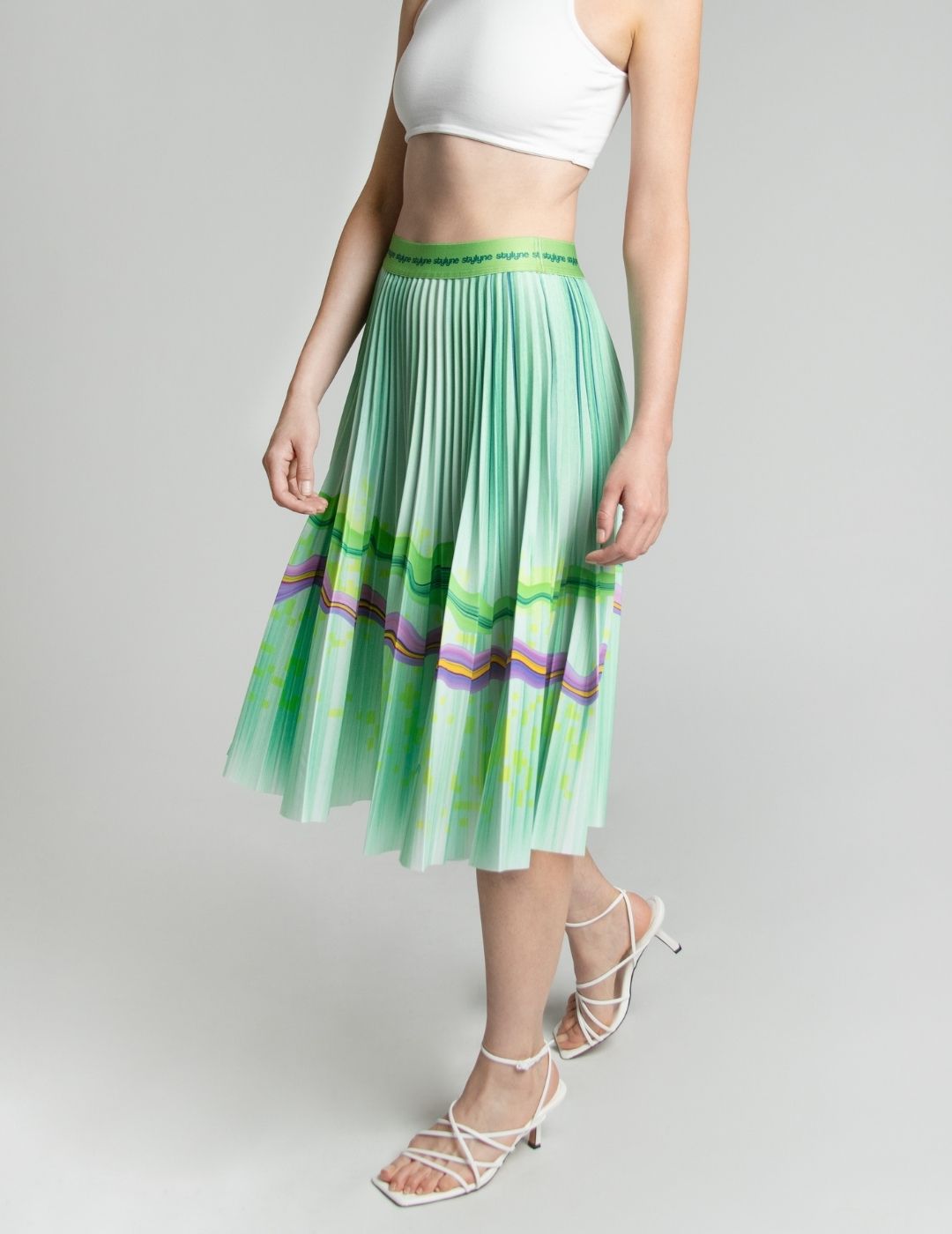 Spring Violet Medium Pleated Skirt