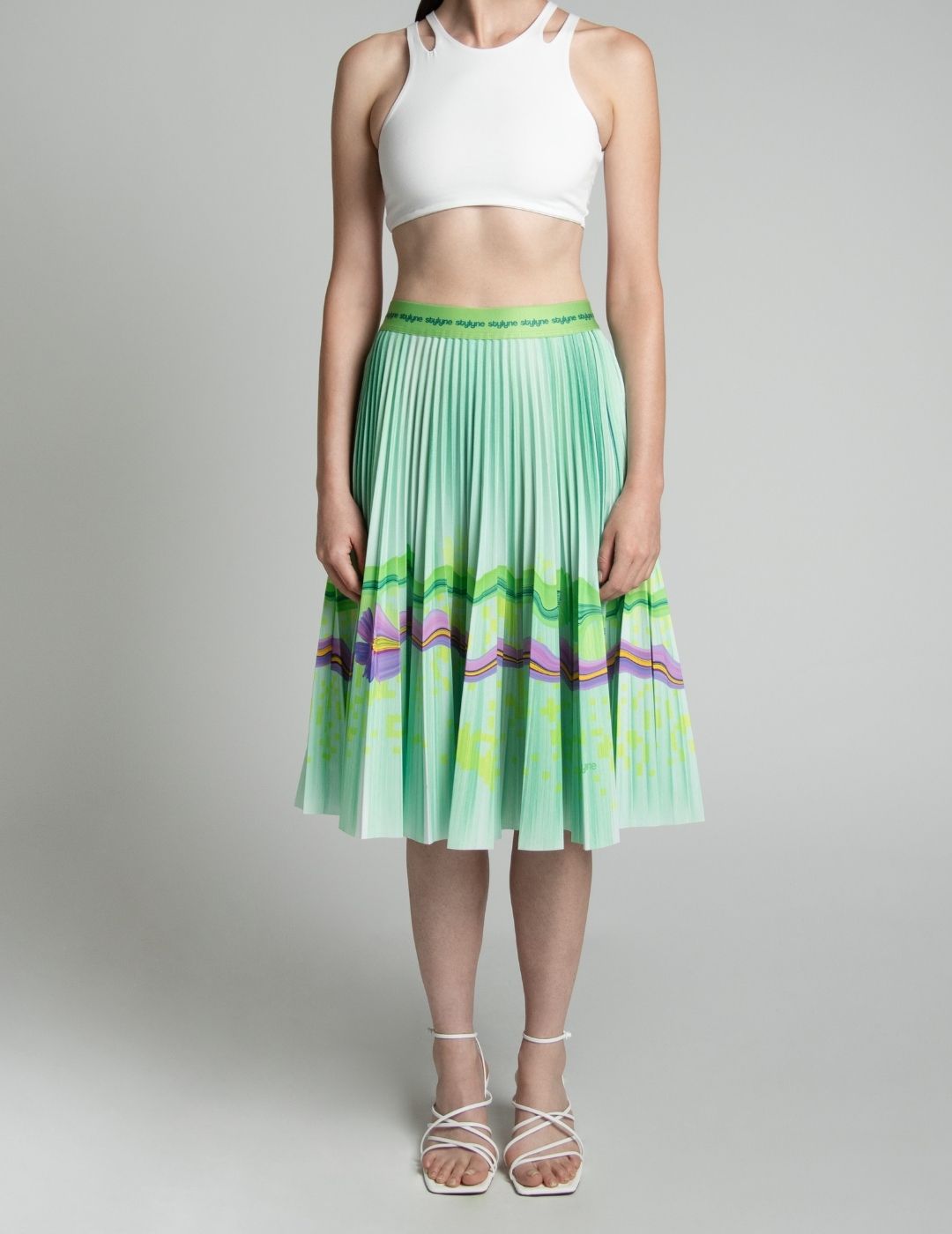 Spring Violet Medium Pleated Skirt