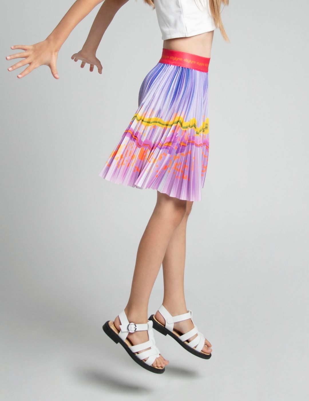 Autumn Violet Children's Short Pleated Skirt