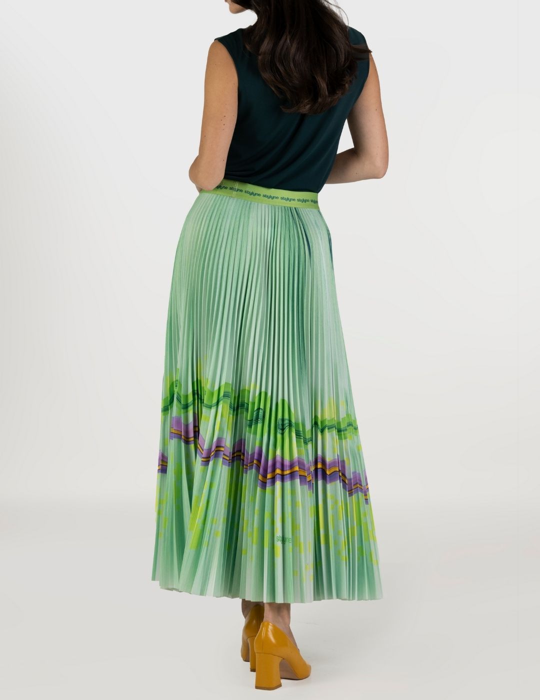 Spring Violet Long Pleated Skirt