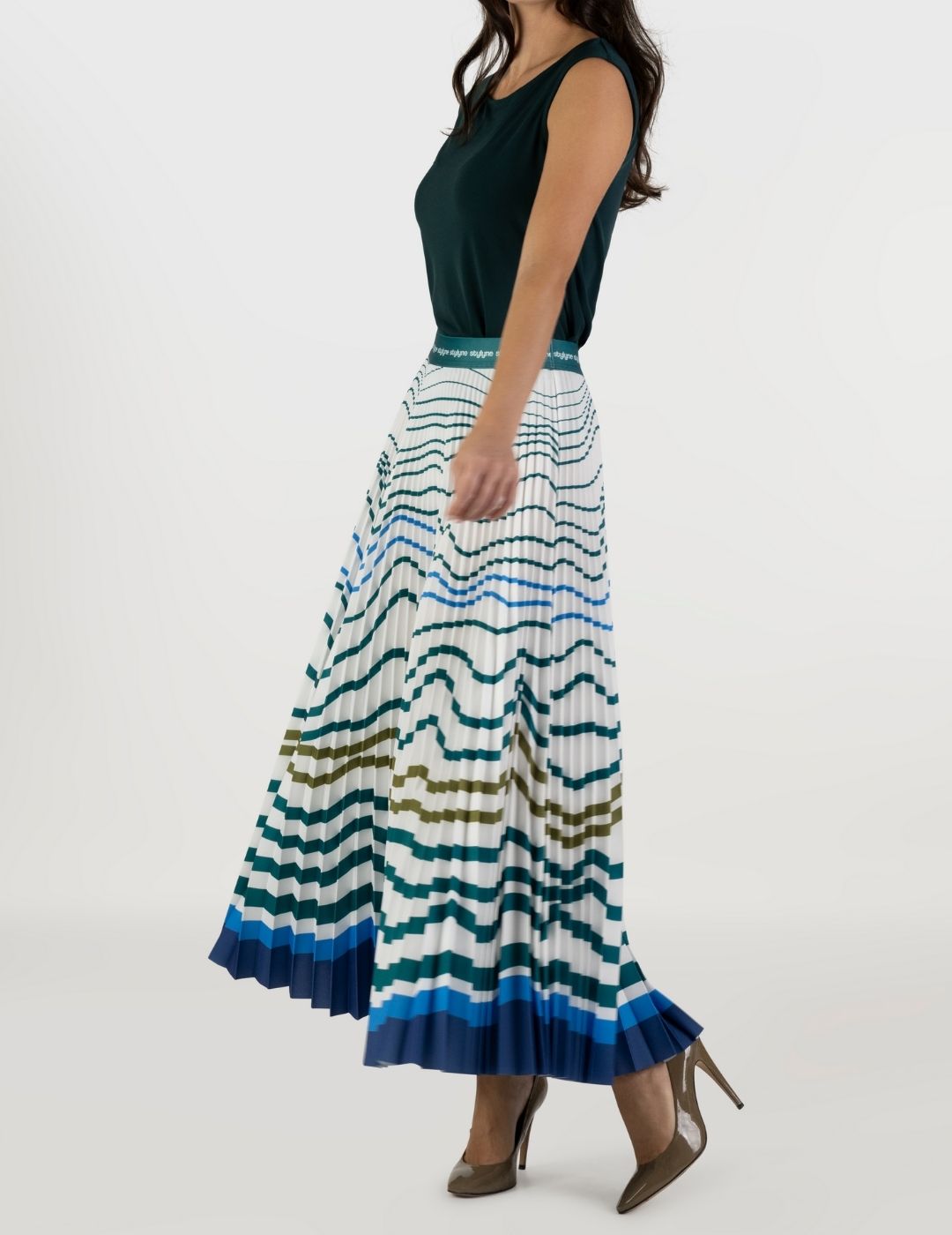 Rising Tides Long Pleated Skirt