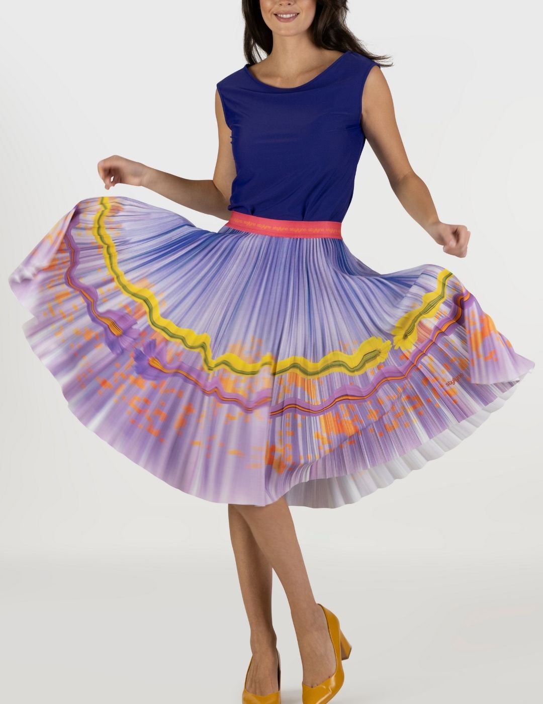 Autumn Violet Medium Pleated Skirt